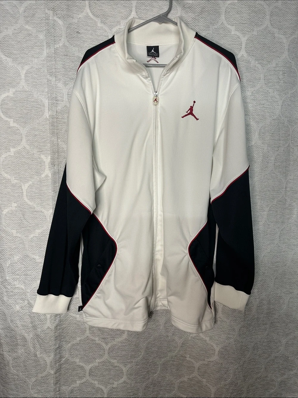 Vintage Jordan Jumpman Track Jacket Men’s Size XL White Black Colorblock Red